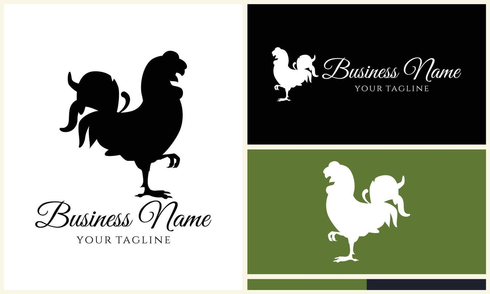 chicken hen rooster logo template vector