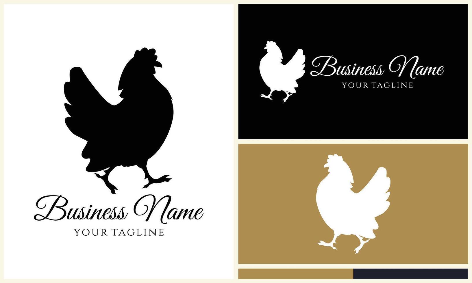 pollo gallina gallo logo modelo vector