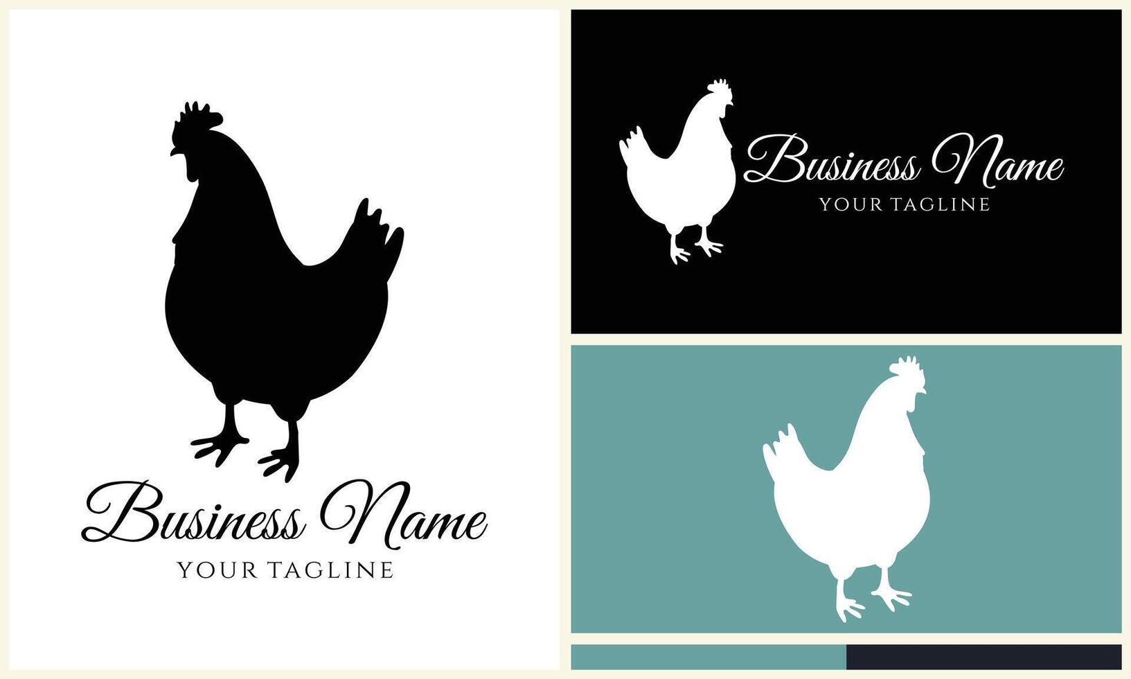 chicken hen rooster logo template vector