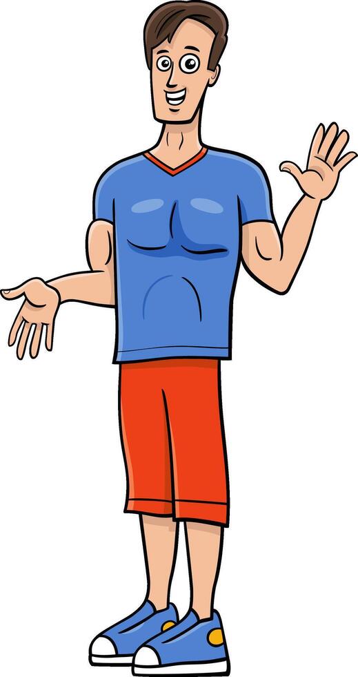 funny cartoon young man or guy character vector