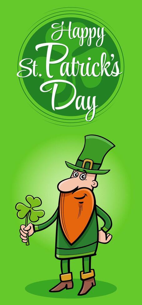 Saint Patrick Day design with Leprechaun with clover vector