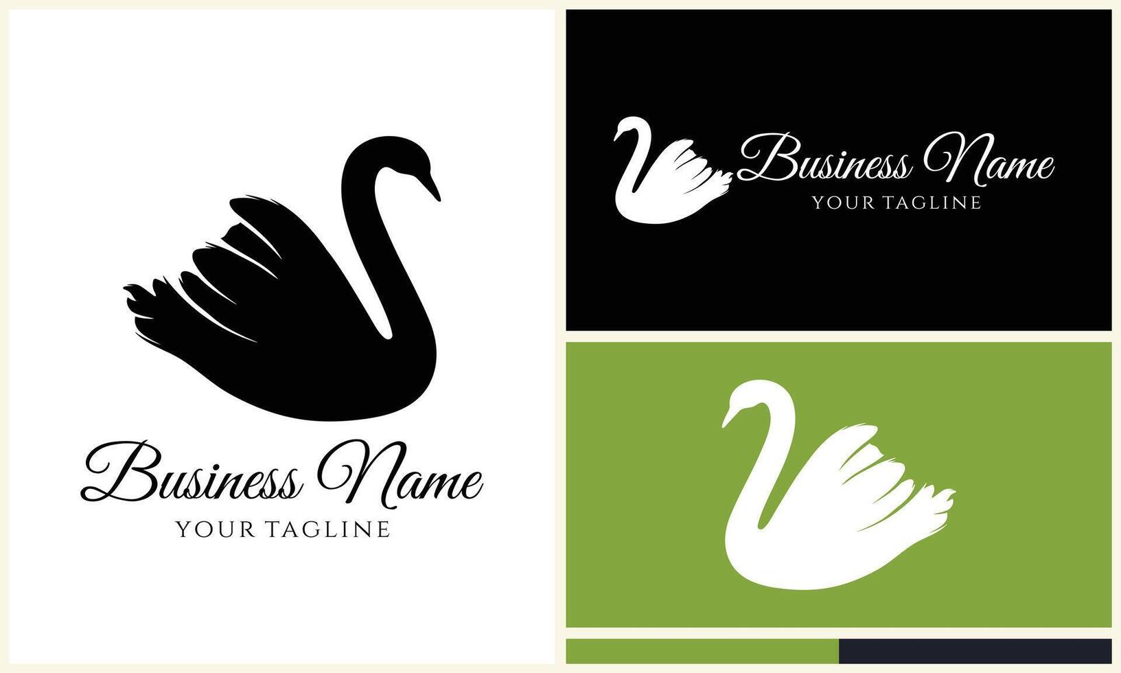 silhouette duck swim logo template vector