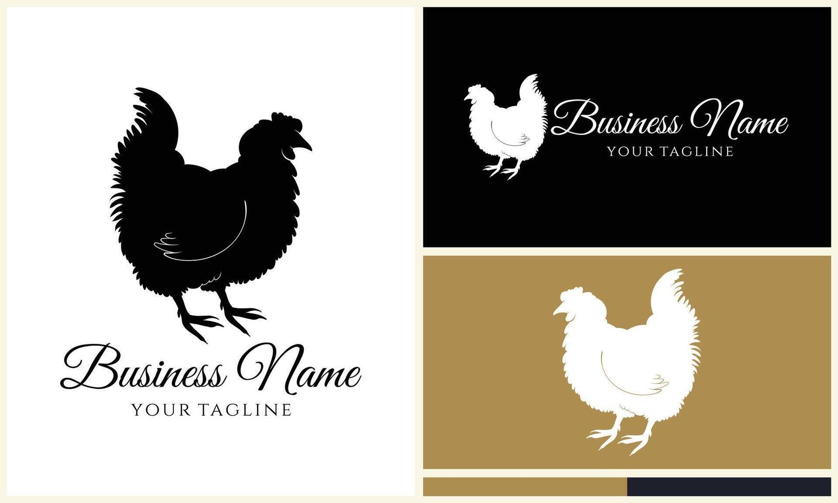 pollo gallina gallo logo modelo vector