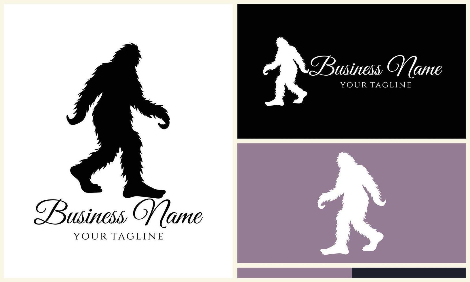silhouette bigfoot vector logo template