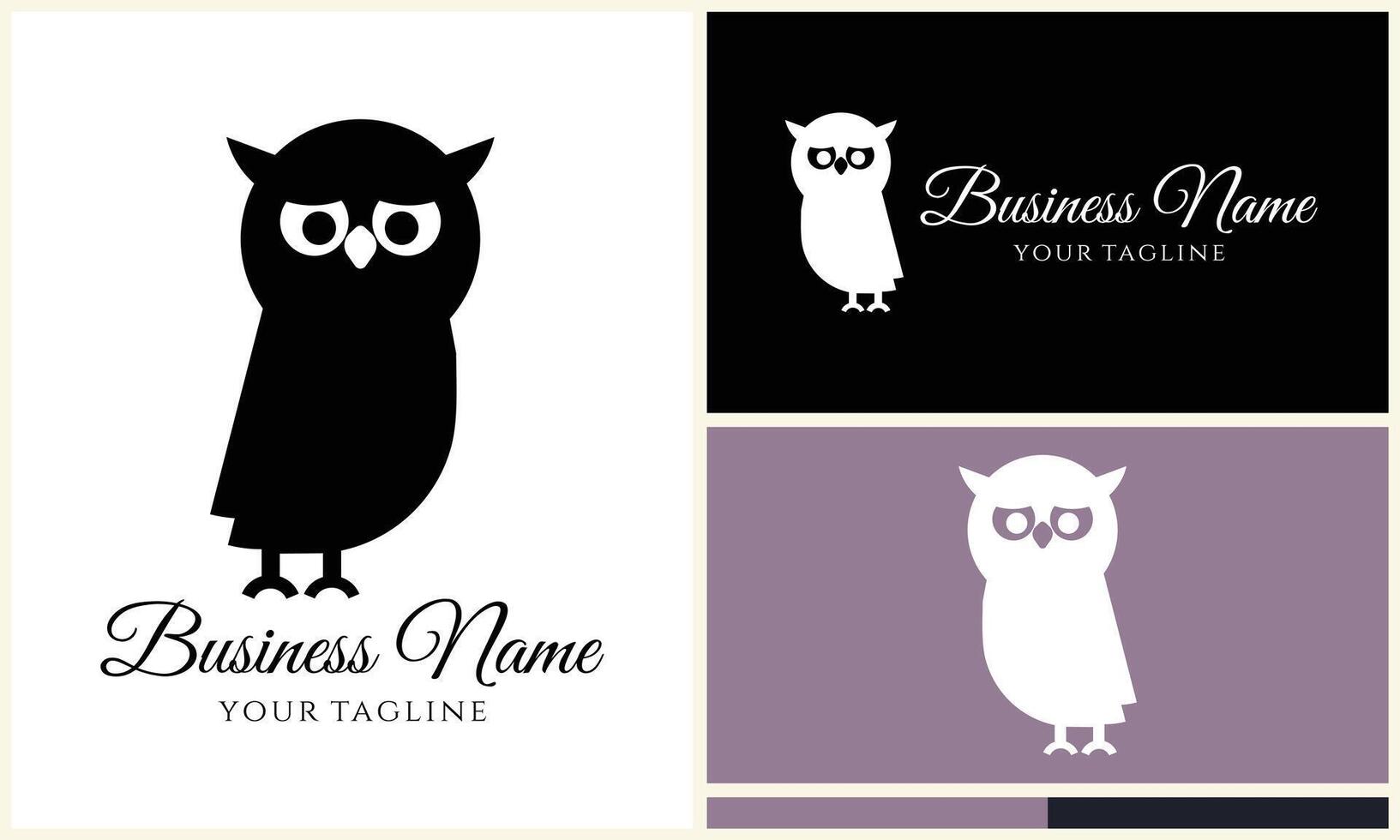 silhouette vector owl logo template