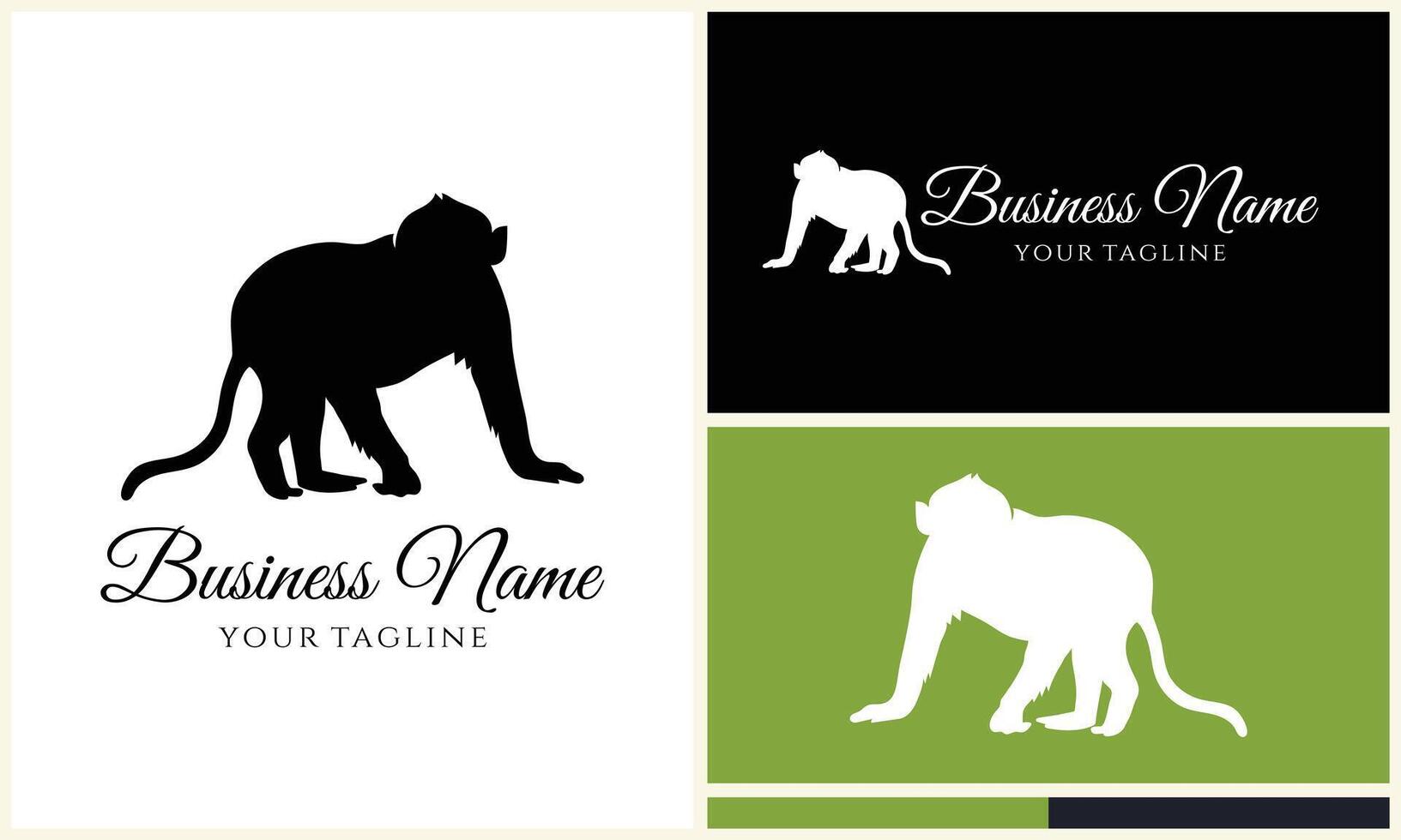 silhouette monkey vector logo template