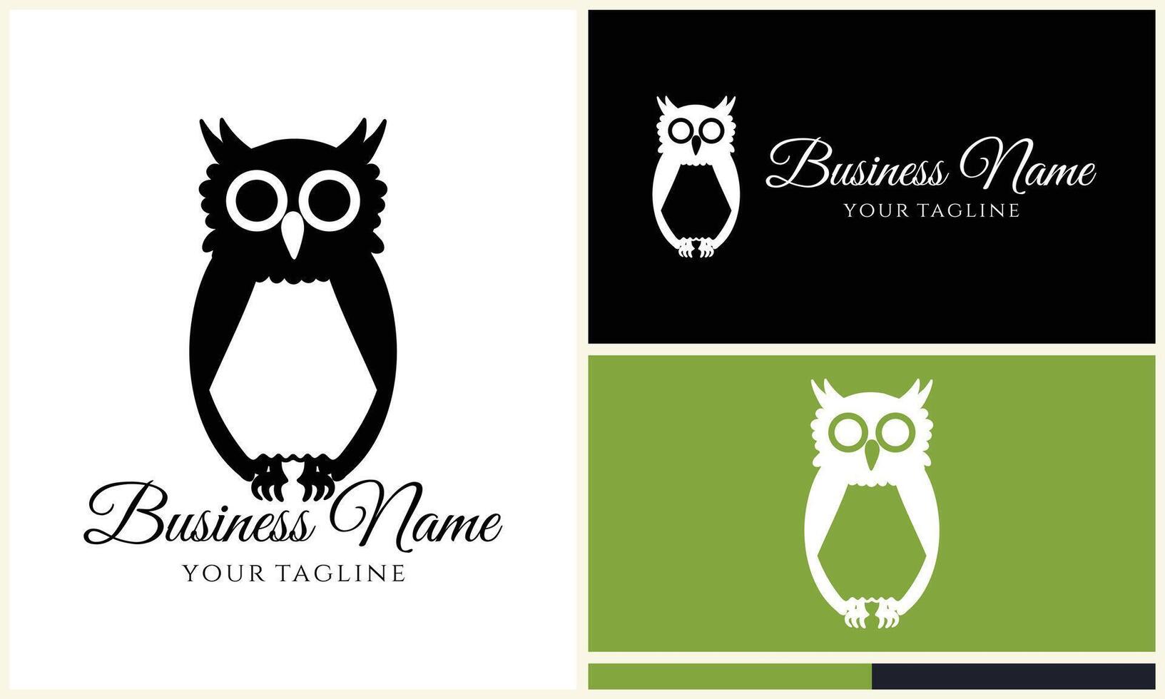 silhouette vector owl logo template