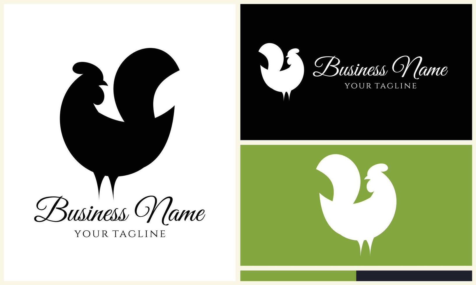 chicken hen rooster logo template vector