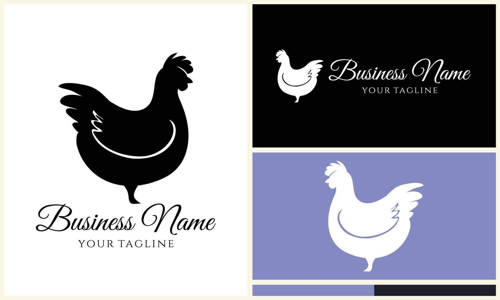 chicken hen rooster logo template vector