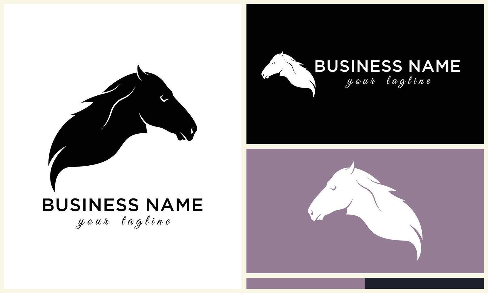 line horse head logo design vector
