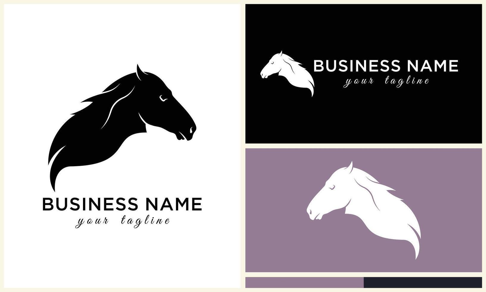 línea caballo cabeza logo diseño vector