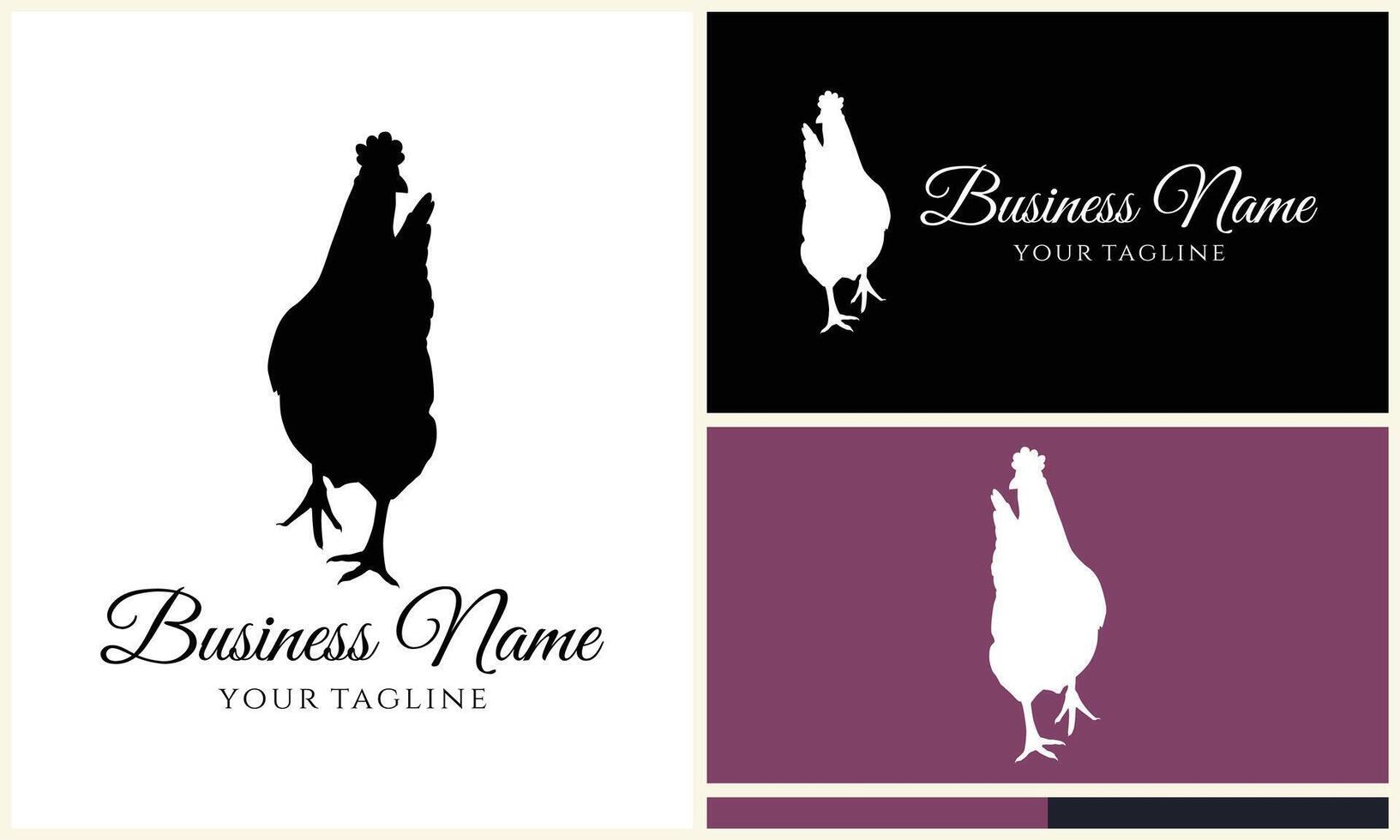 chicken hen rooster logo template vector