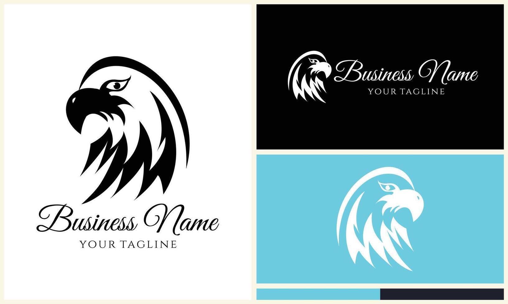 silhouette  eagle head logo template vector