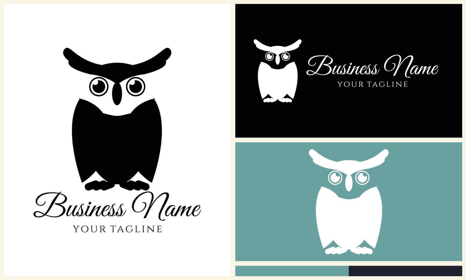 silhouette vector owl logo template