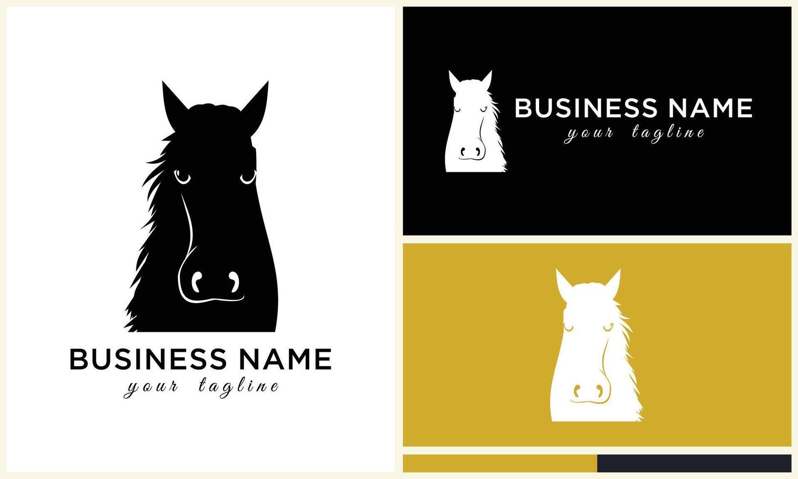 line horse head logo design vector