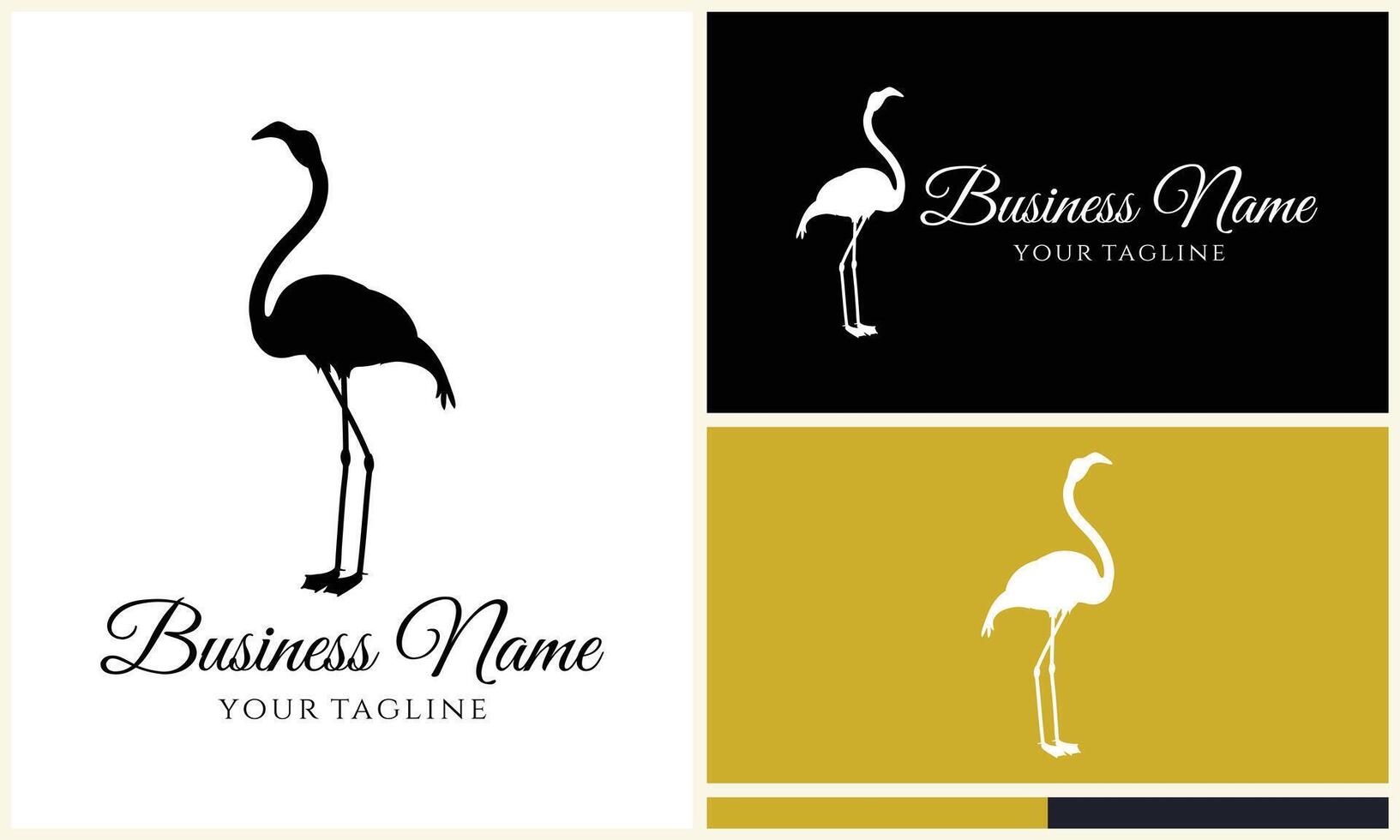 silhouette stork vector logo template