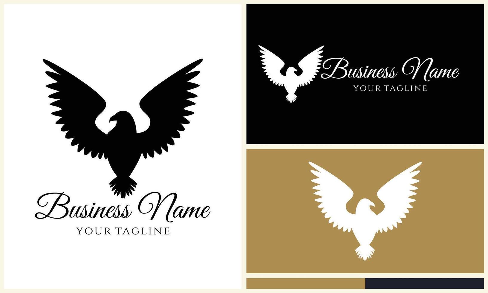 silhouette  eagle head logo template vector