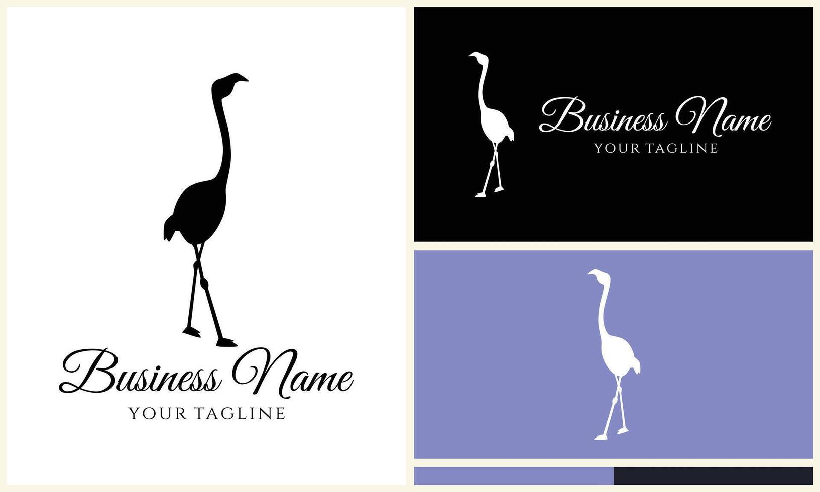 silhouette stork vector logo template