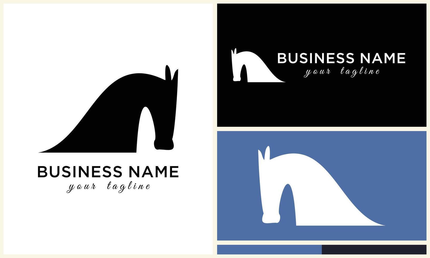 line horse head logo design vector