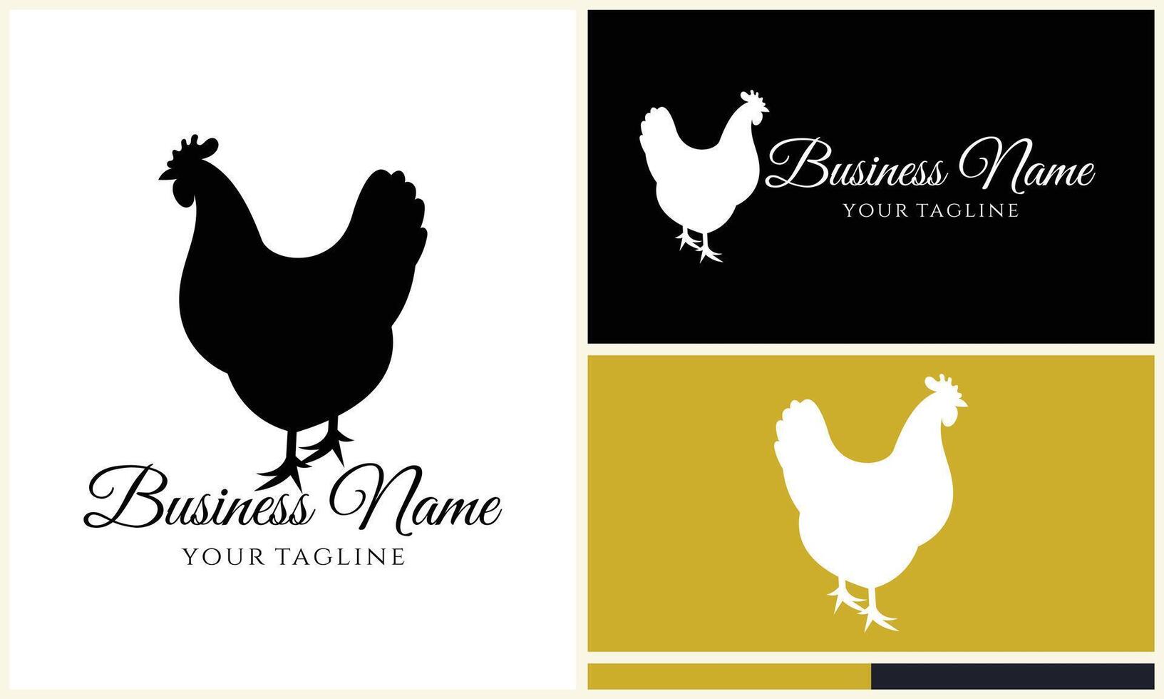 chicken hen rooster logo template vector