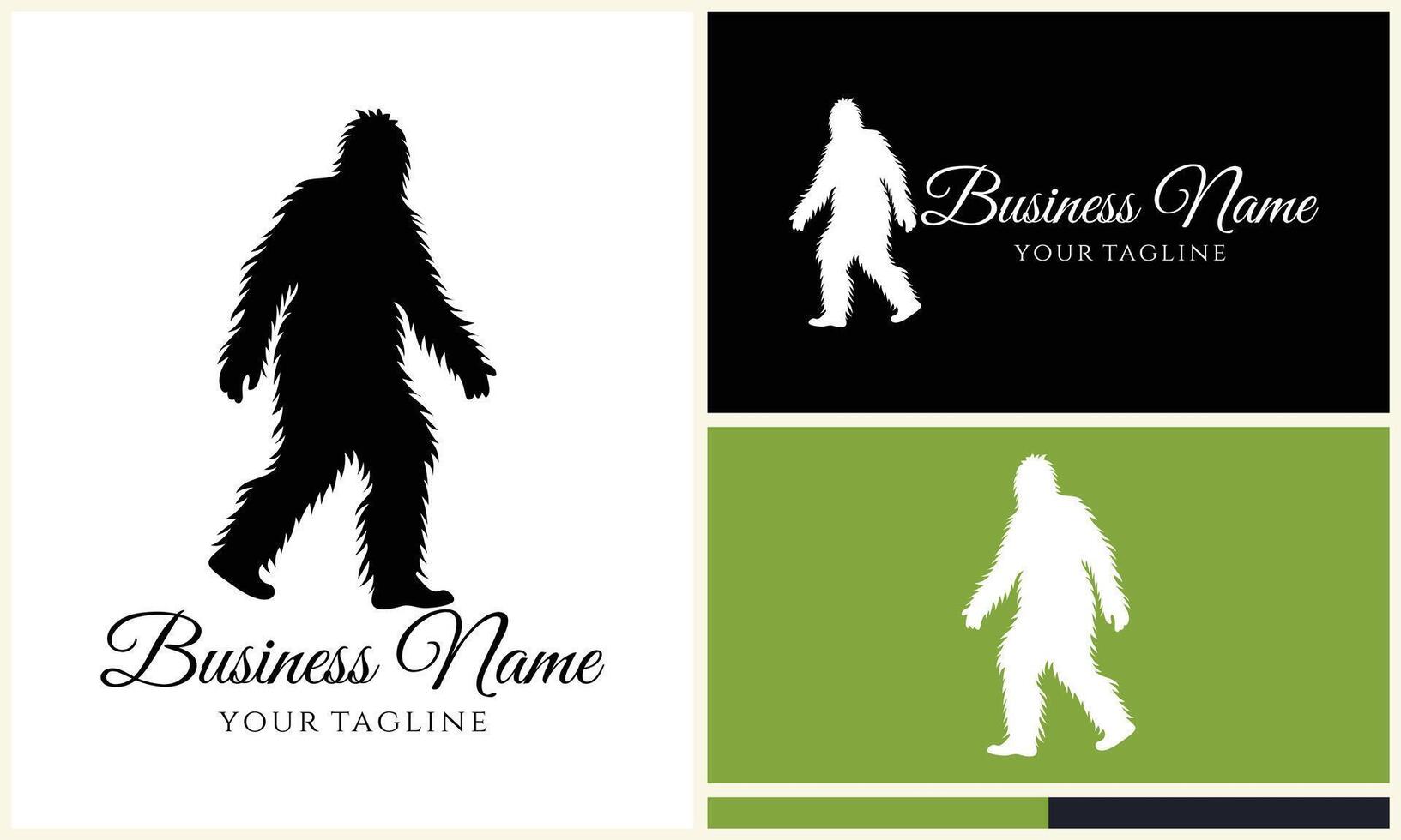 silhouette bigfoot vector logo template