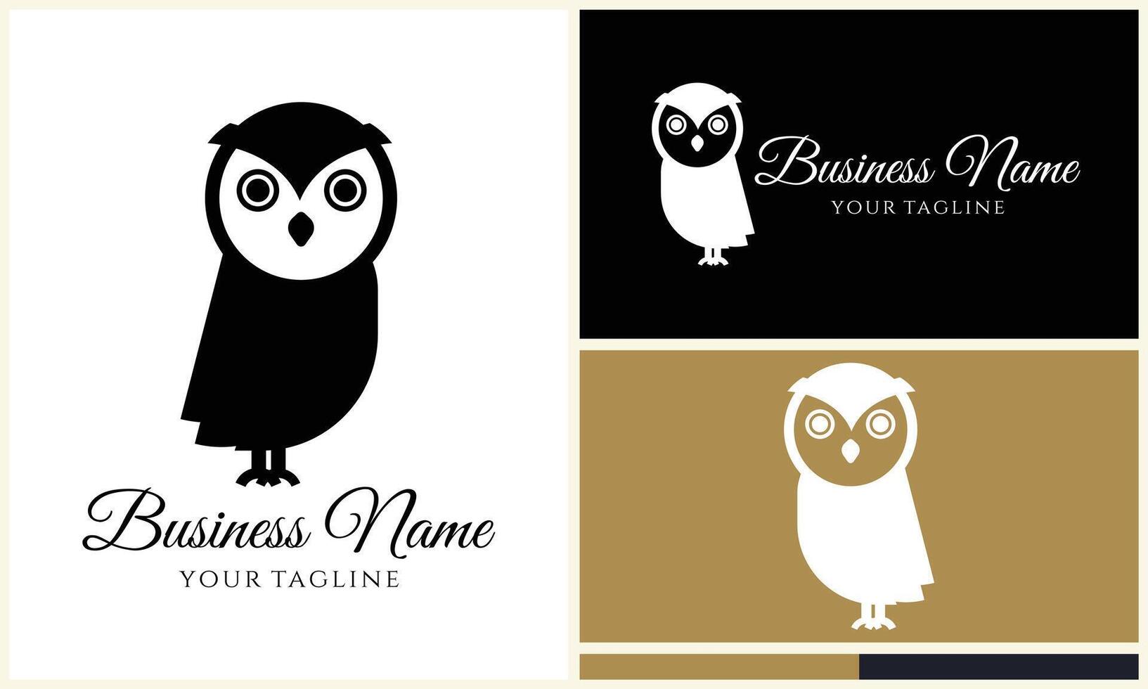 silhouette vector owl logo template