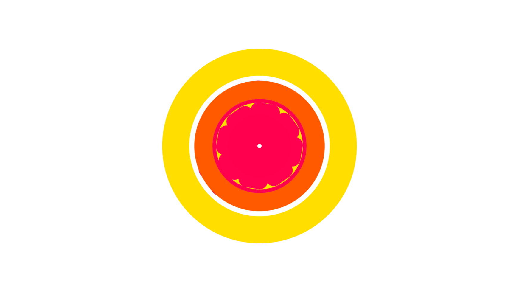 un amarillo y rojo circulo con un rojo centrar png