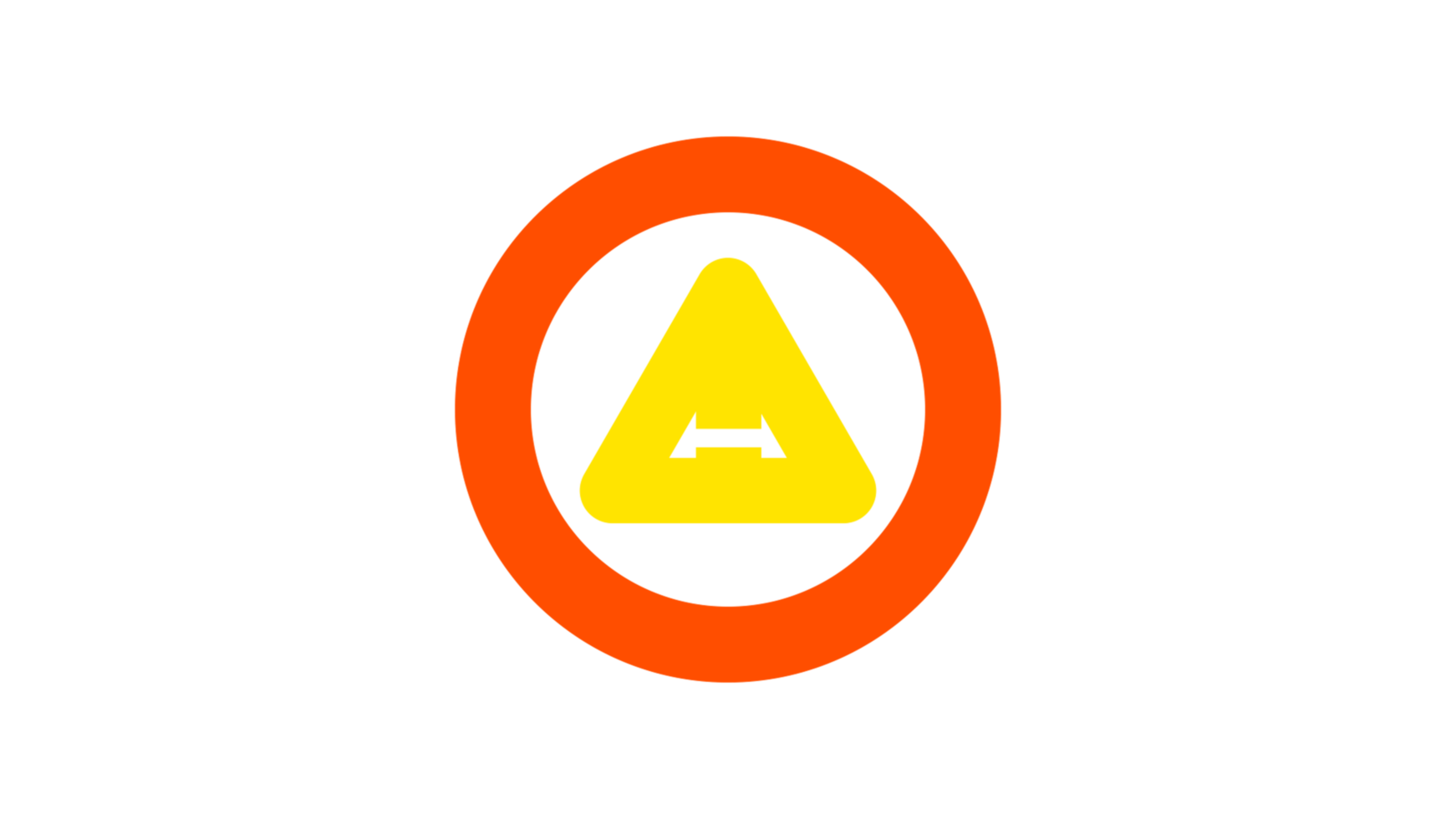 a yellow triangle with a car in the middle of it png