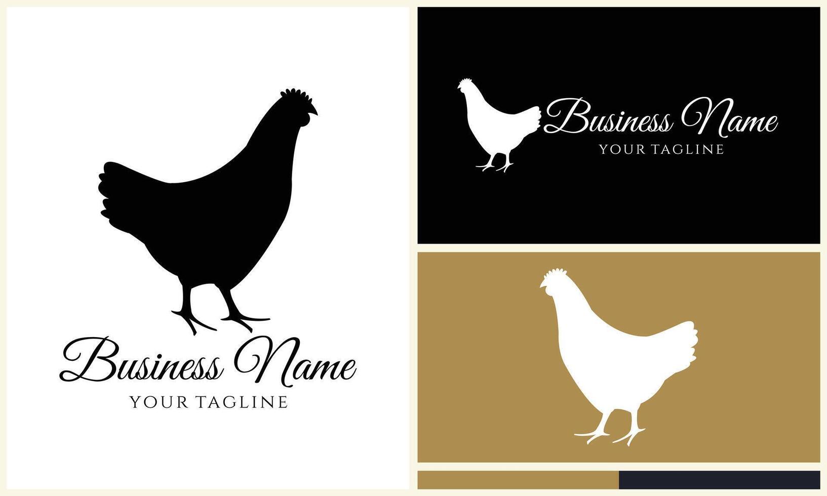 chicken hen rooster logo template vector