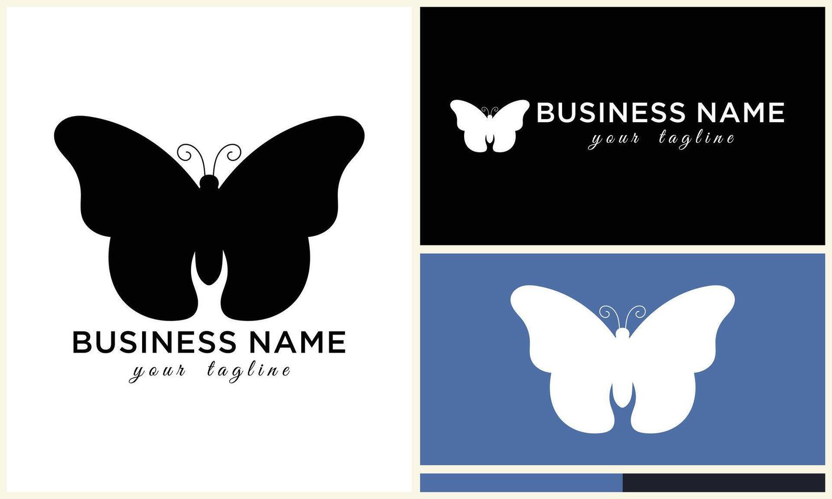 silhouette vector butterfly logo template