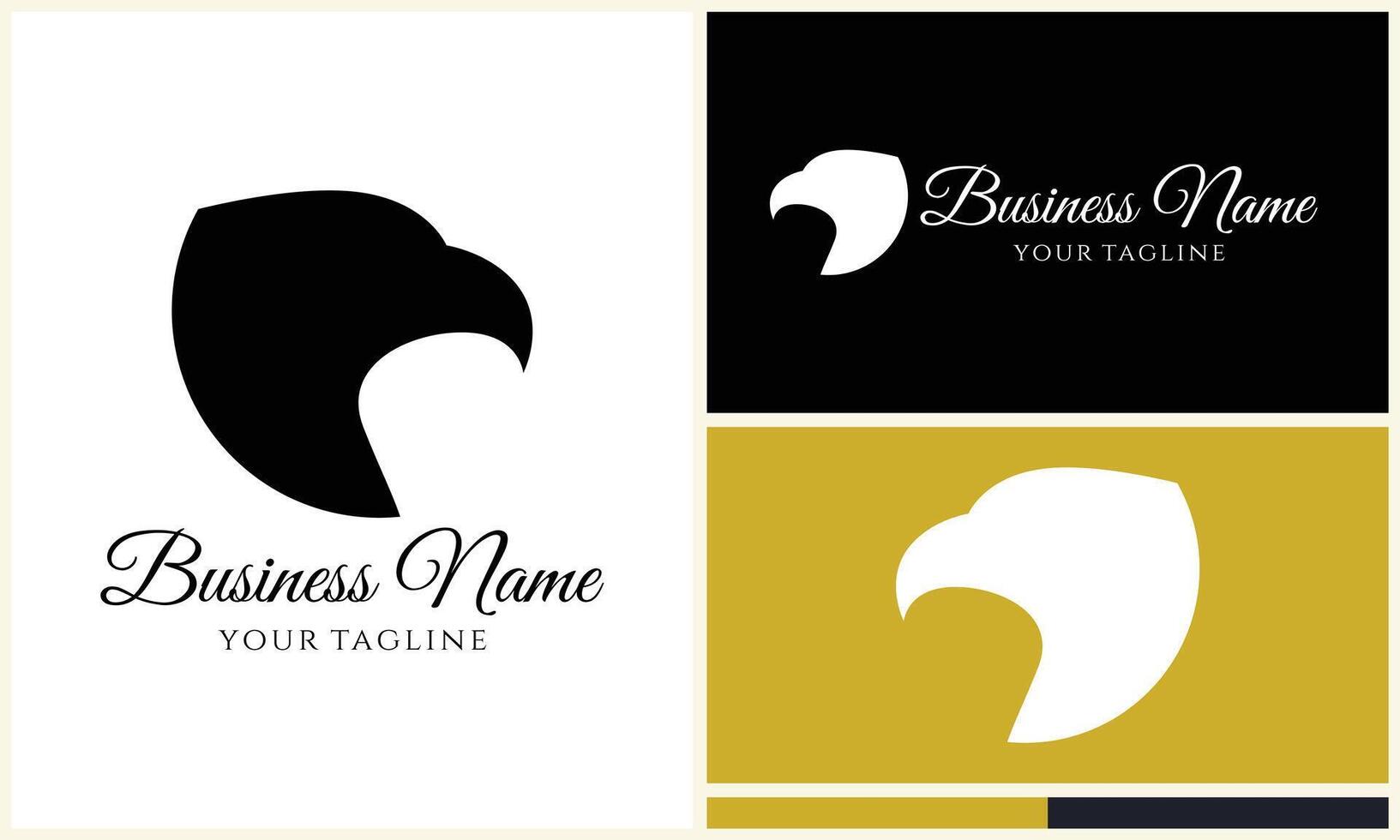 silhouette  eagle head logo template vector