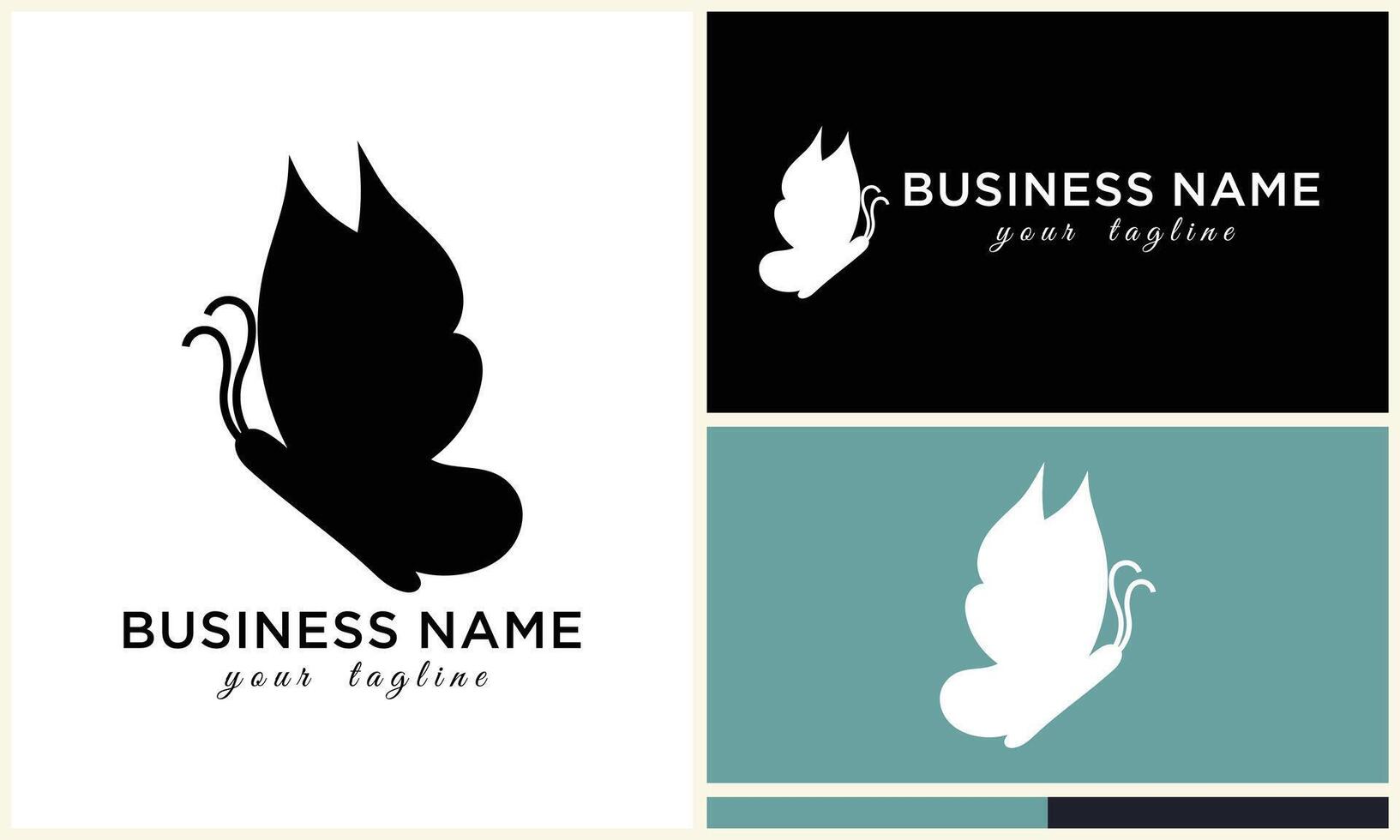 silhouette vector butterfly logo template