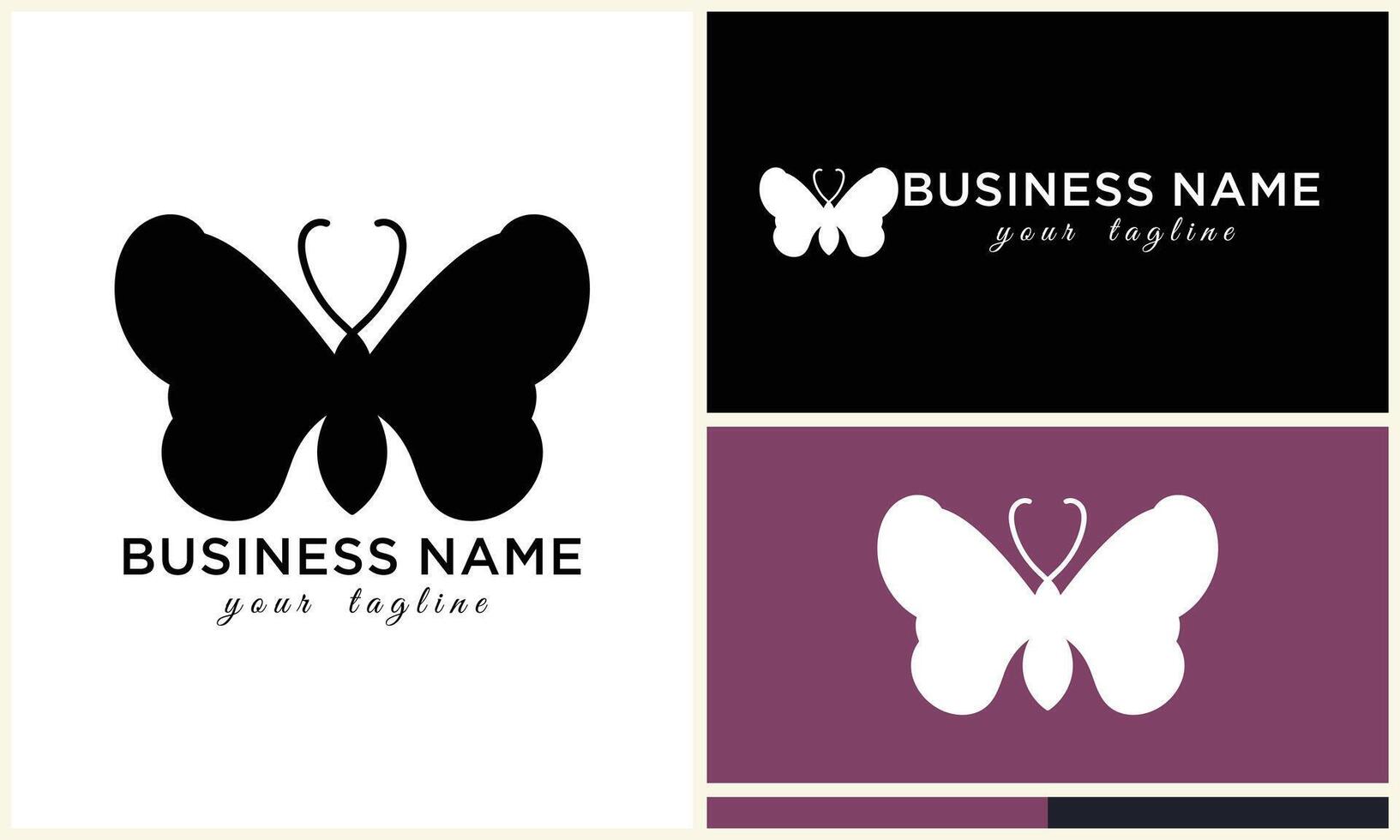 silhouette vector butterfly logo template