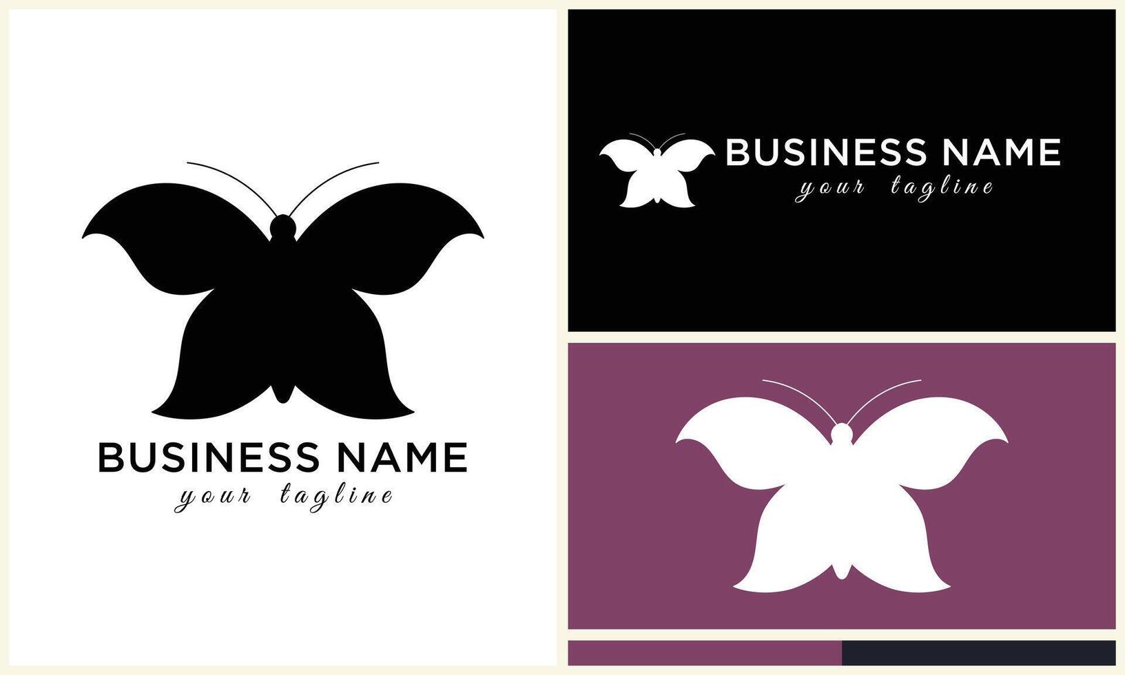 silhouette vector butterfly logo template