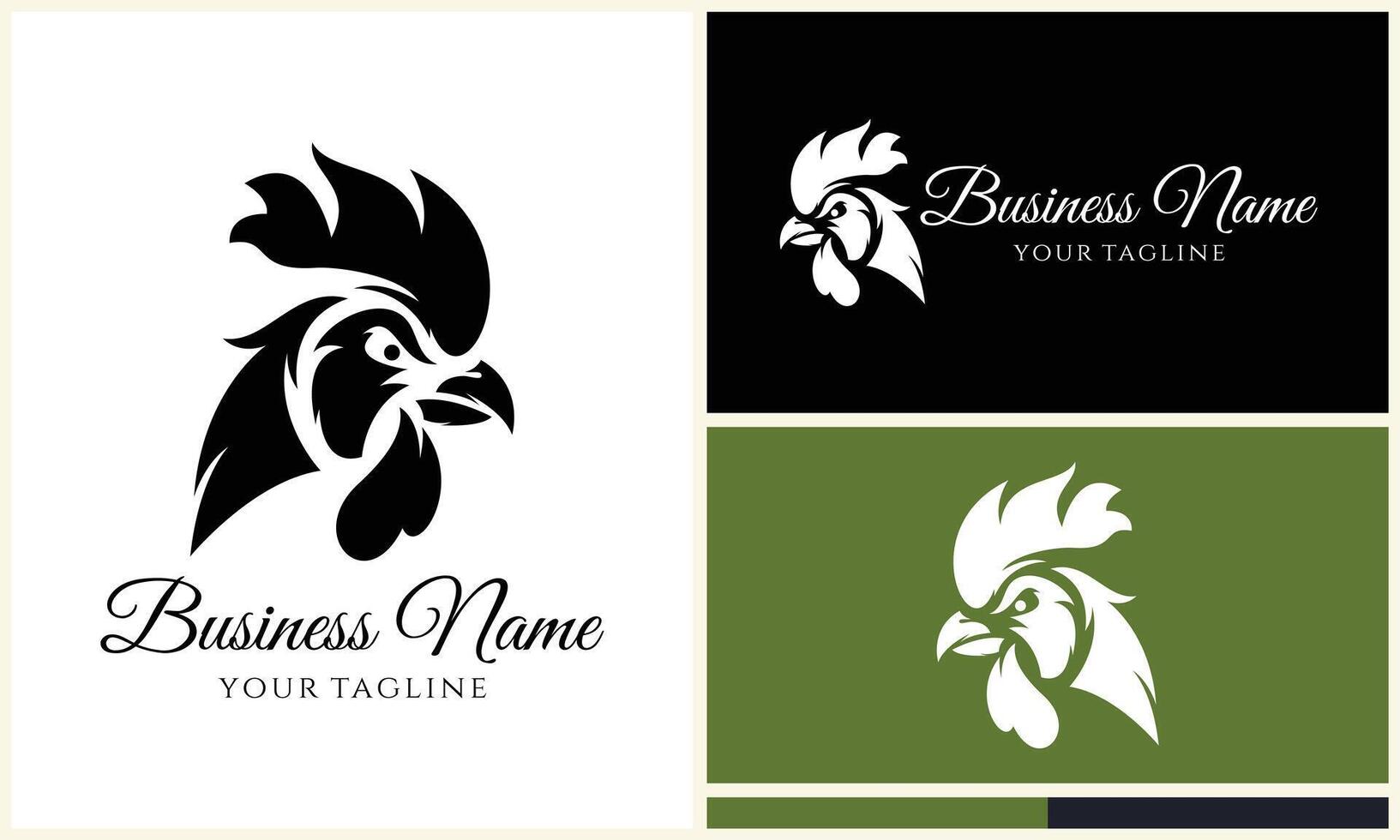 chicken hen rooster logo template vector