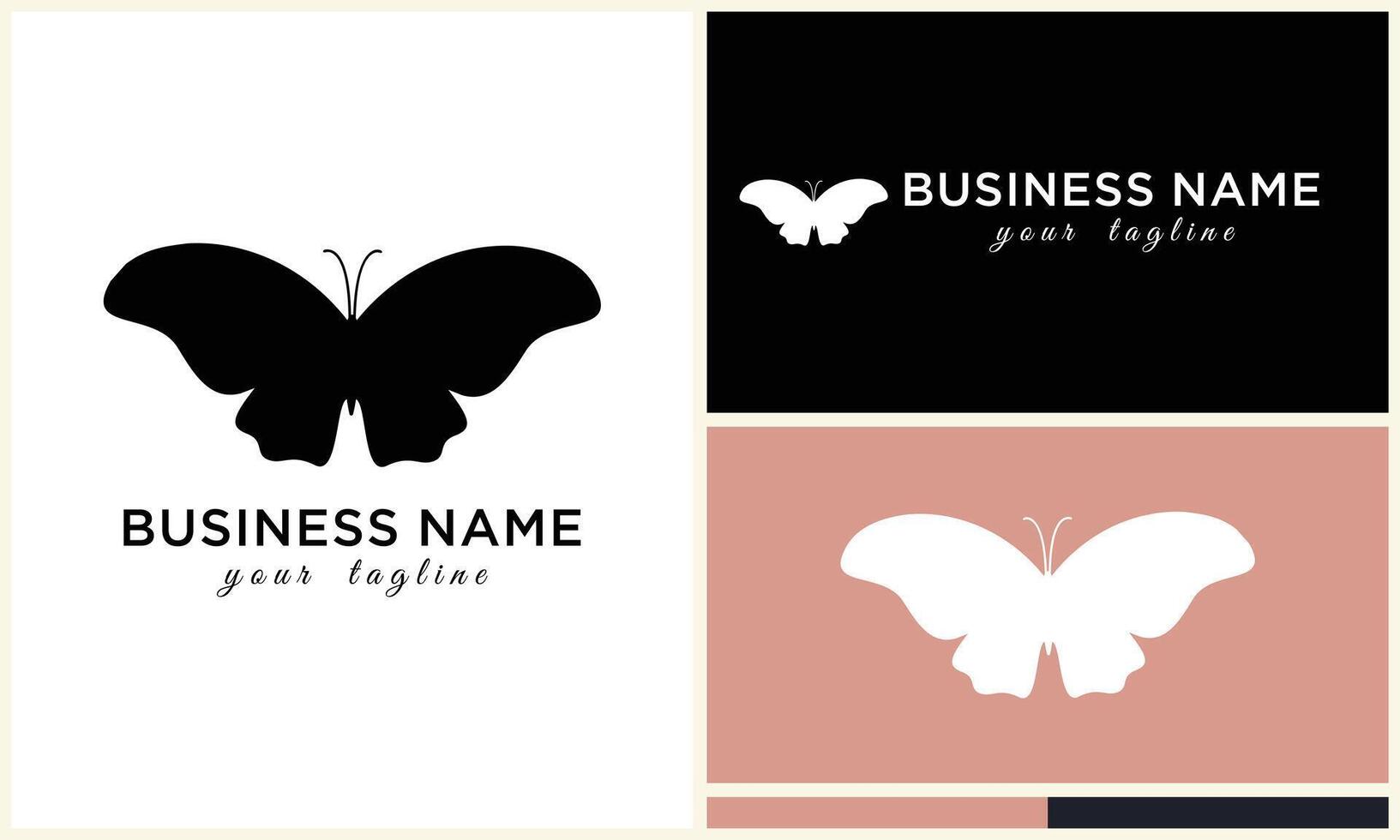 silhouette butterfly vector logo template