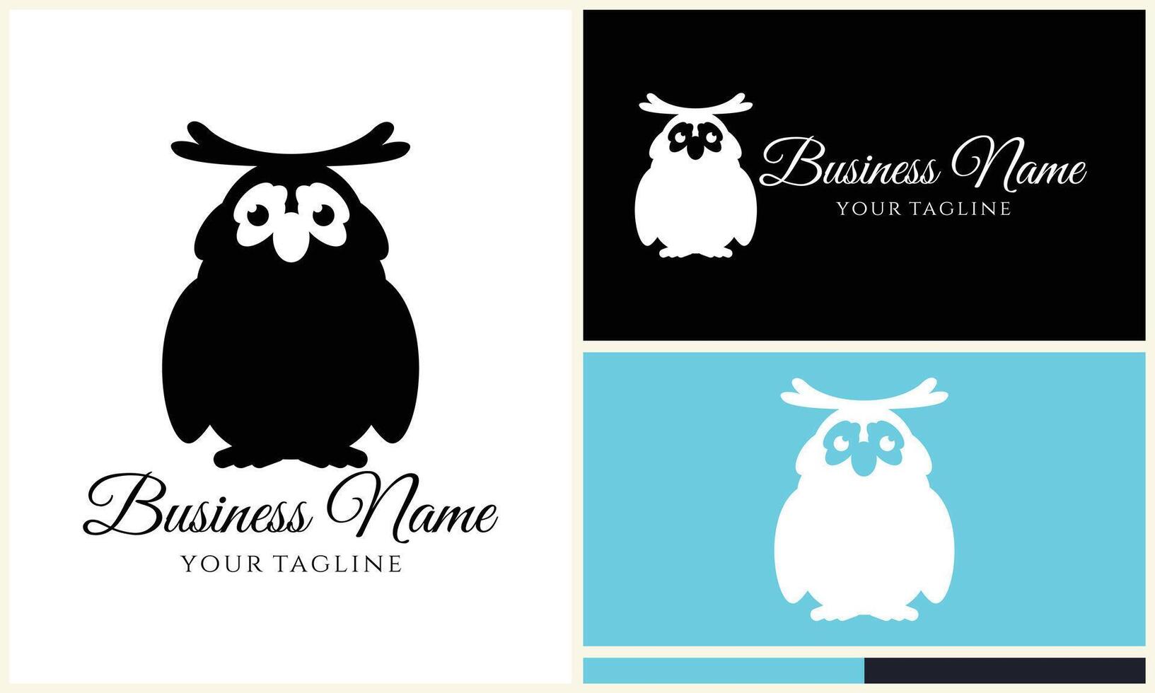 silhouette vector owl logo template