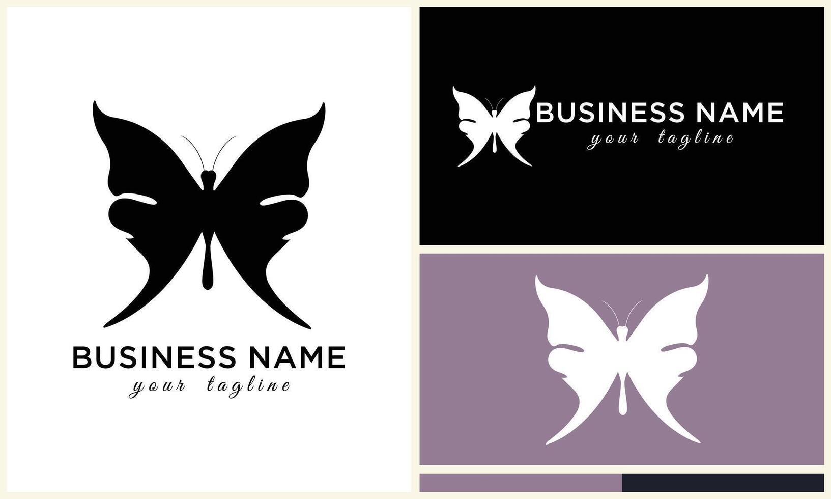 silhouette butterfly vector logo template