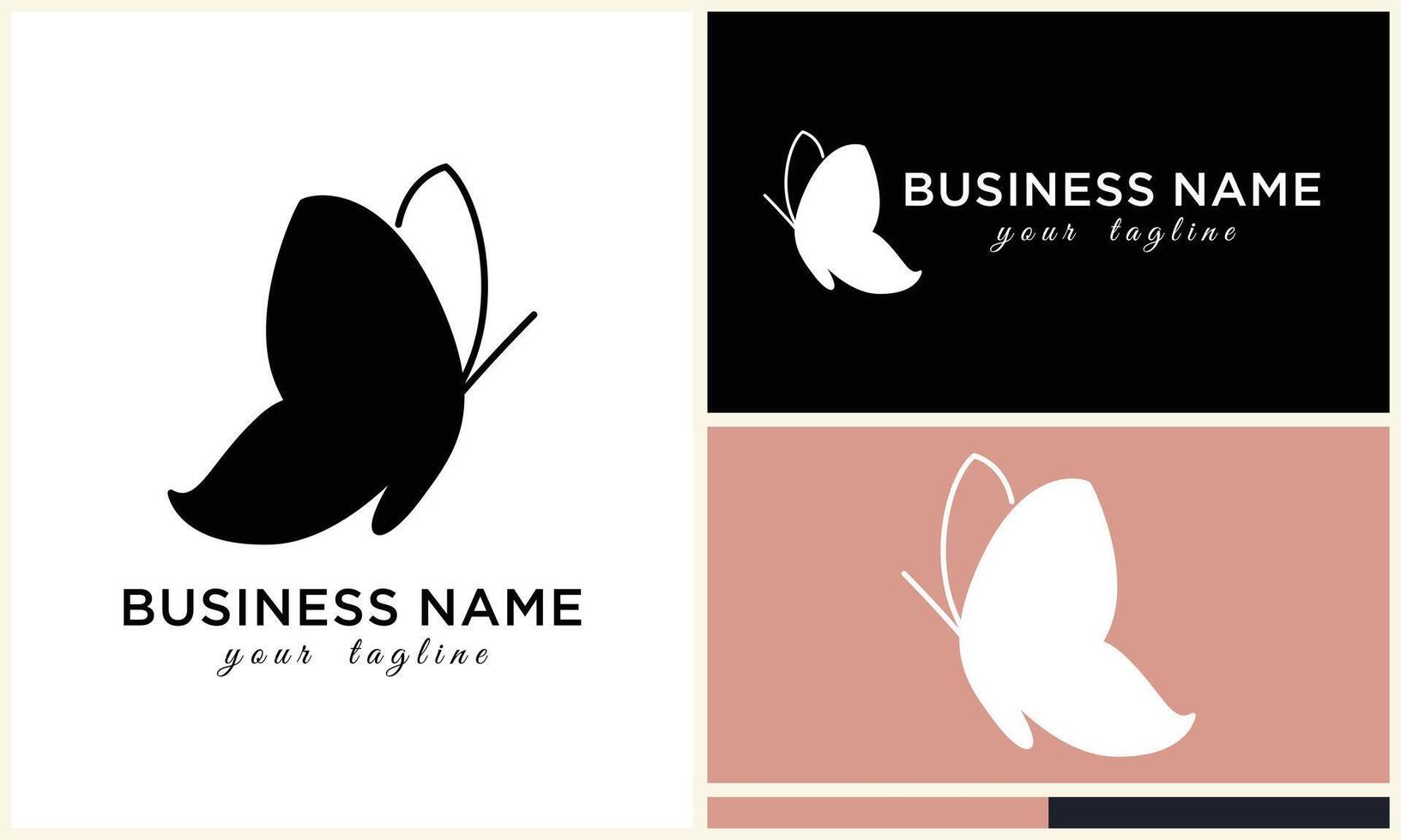 silhouette vector butterfly logo template