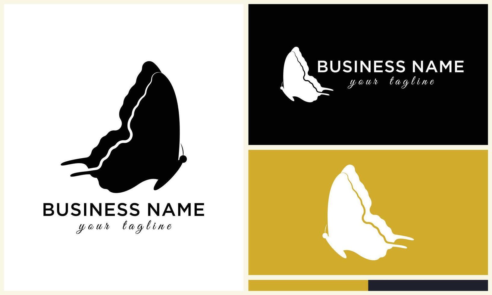 silhouette butterfly vector logo template