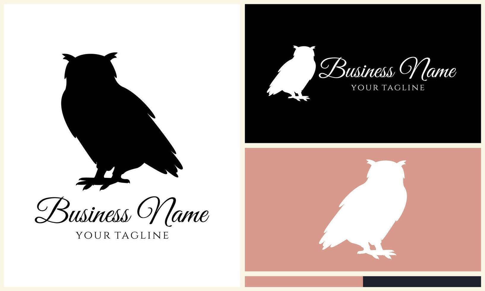 silhouette vector owl logo template