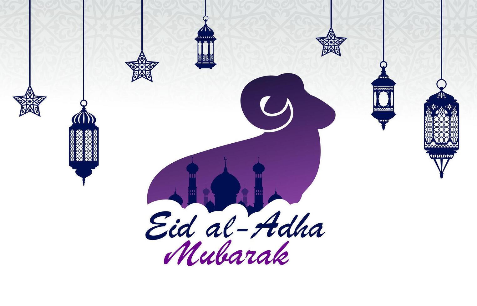 Eid al adha mubarak arabian holiday vector banner