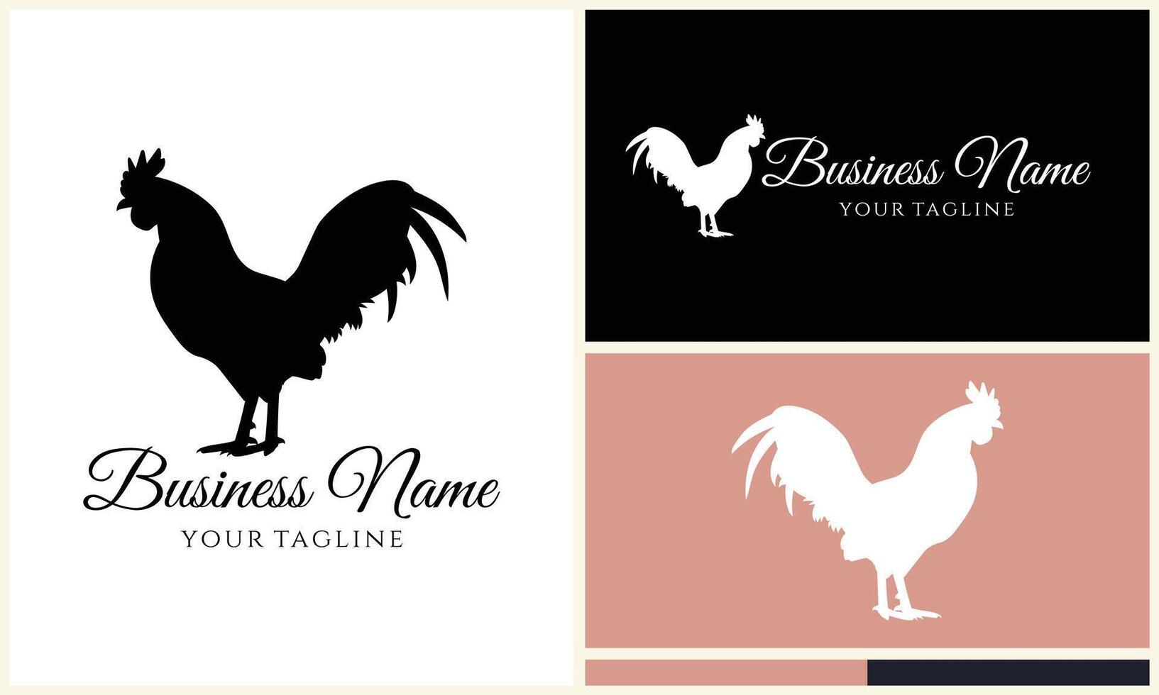 chicken hen rooster logo template vector