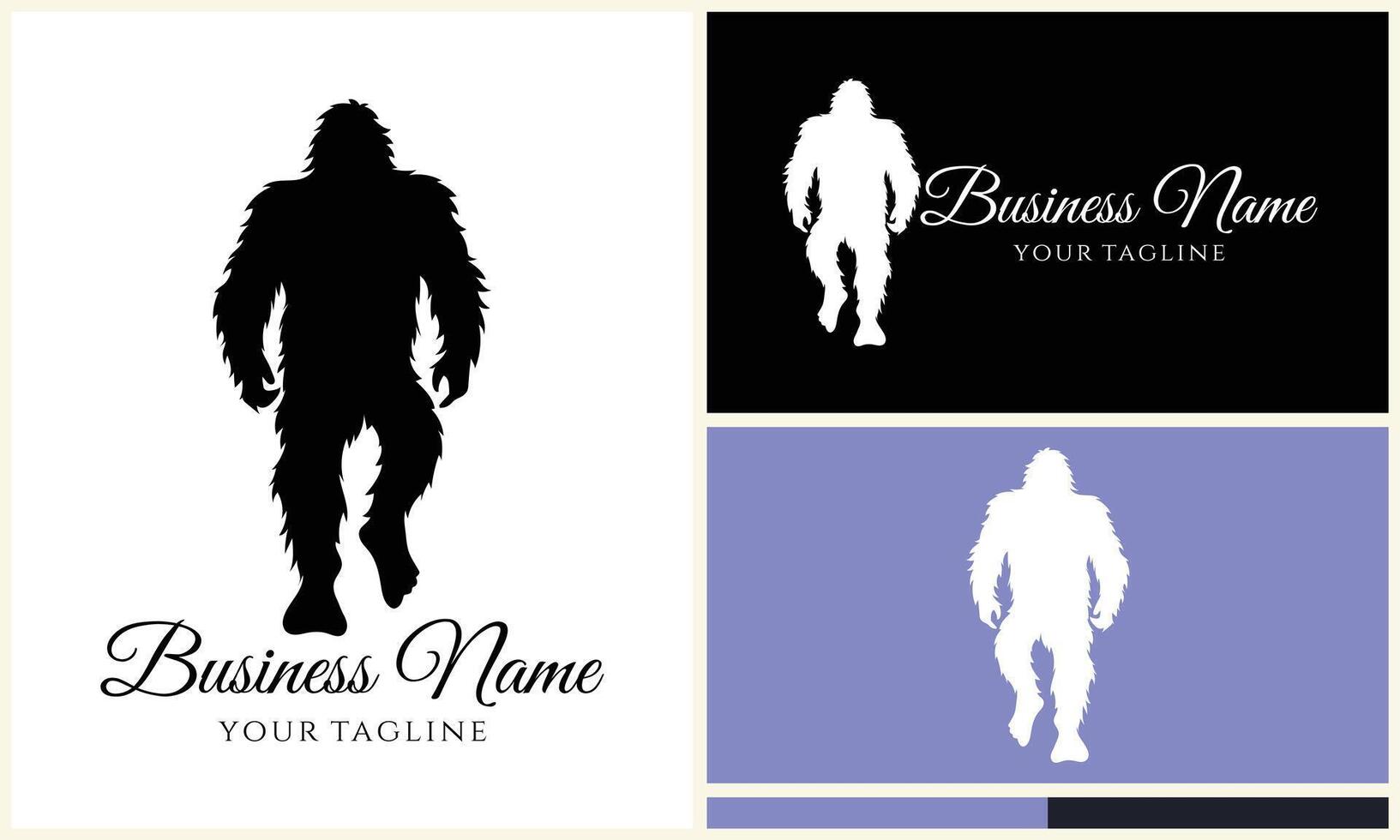 silhouette bigfoot vector logo template