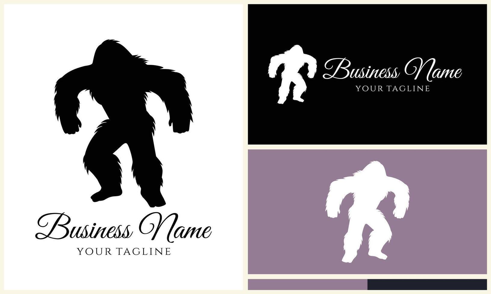 silhouette bigfoot vector logo template