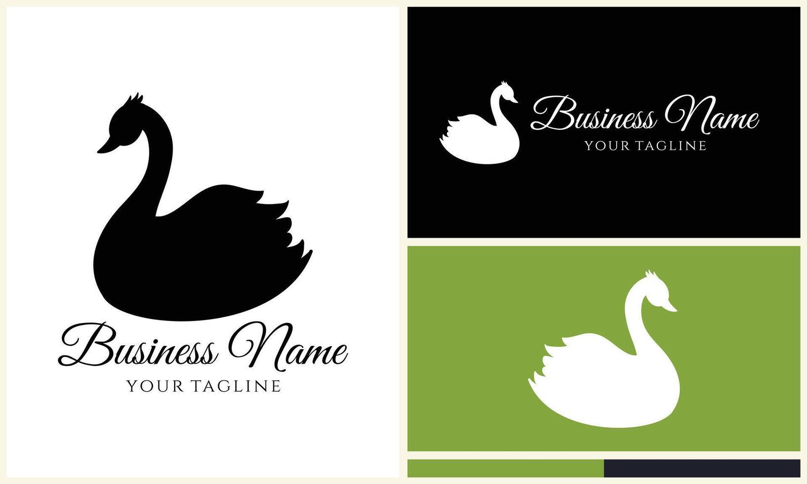 silhouette duck swim logo template vector