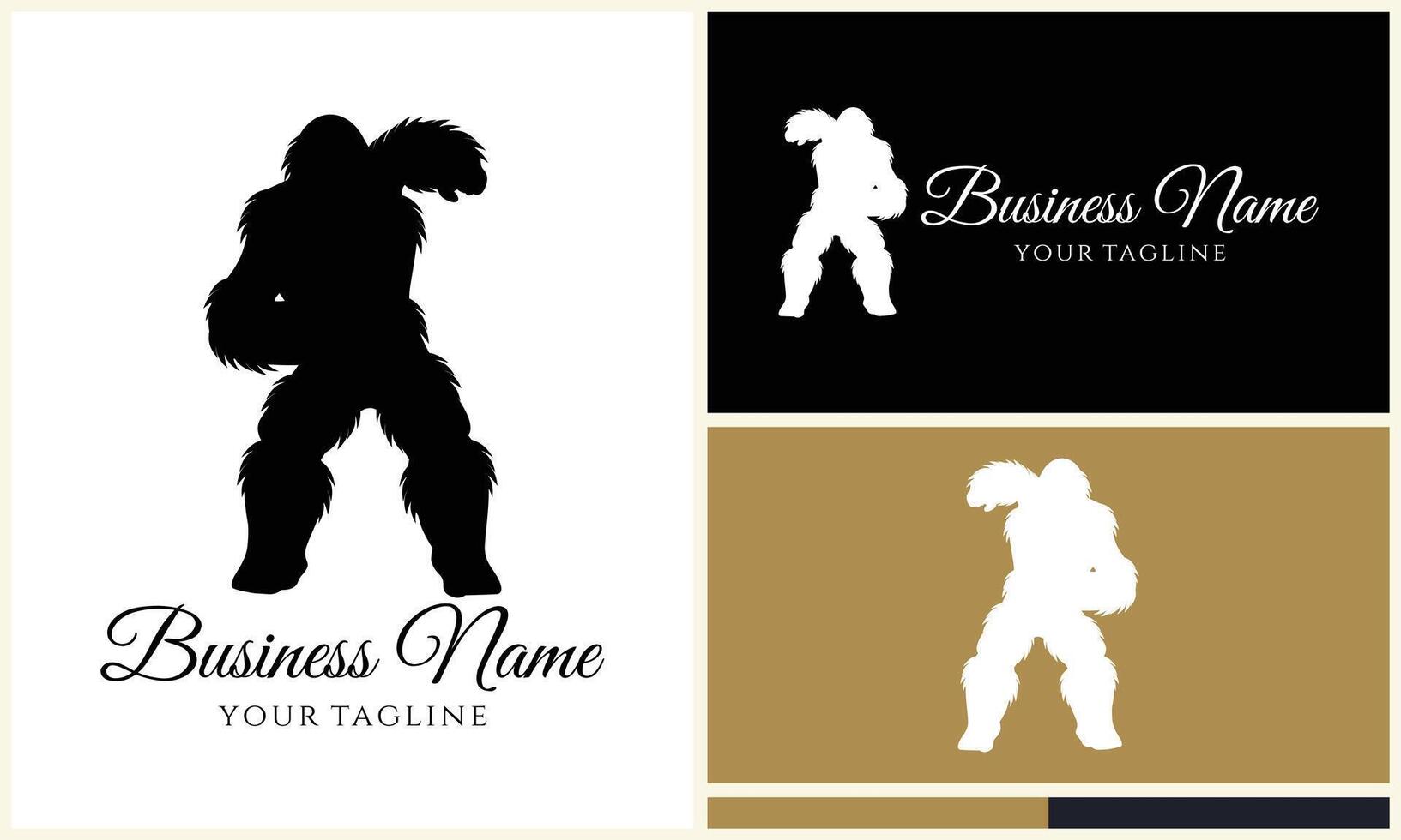 silhouette bigfoot vector logo template