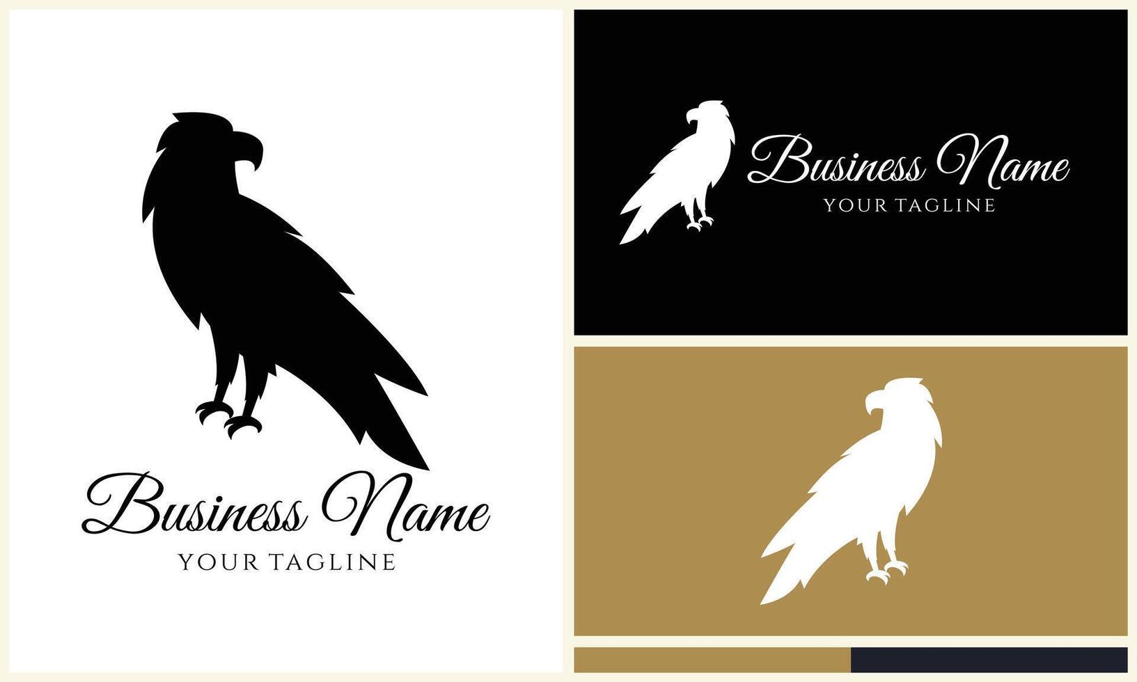 silhouette  eagle head logo template vector