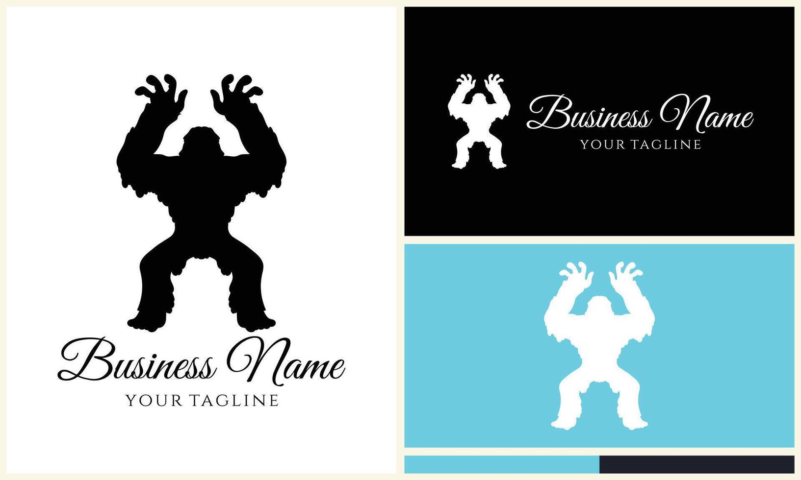 silhouette bigfoot vector logo template