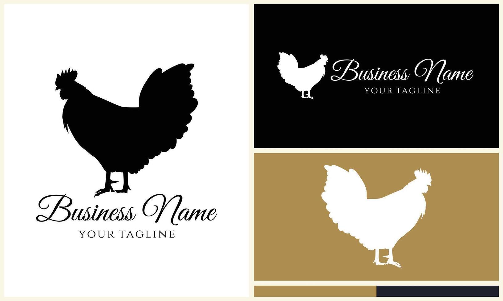 pollo gallina gallo logo modelo vector